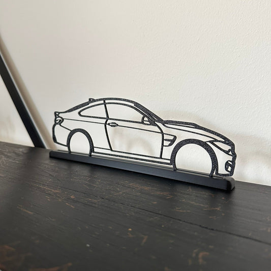 BMW M4 F82 Outline Wall Art | 3D Printed Car Silhouette